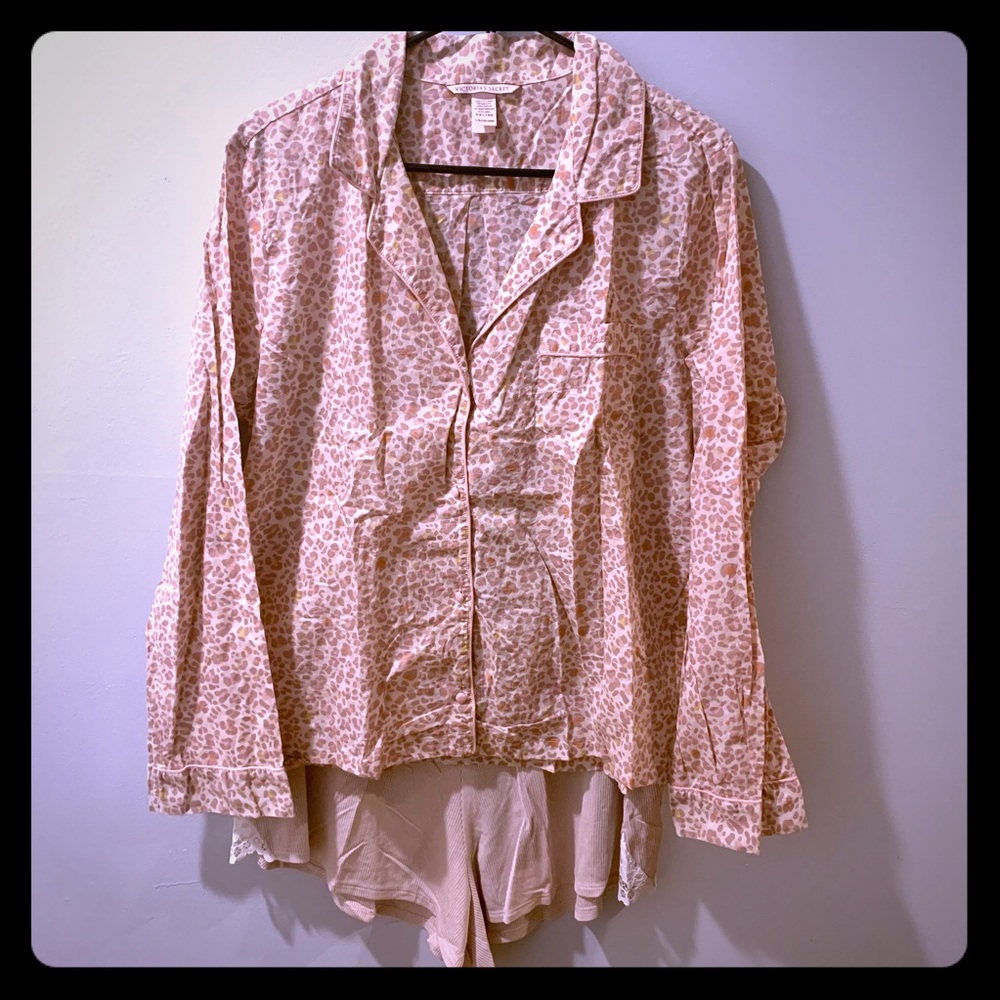 NWT VS Pink Leopard Pajama Set